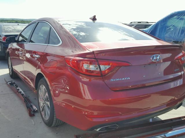 5NPE34AF6HH449348 - 2017 HYUNDAI SONATA SPO BURGUNDY photo 3