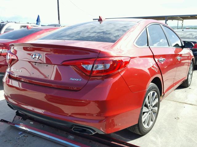 5NPE34AF6HH449348 - 2017 HYUNDAI SONATA SPO BURGUNDY photo 4