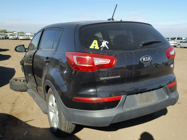 KNDPBCA23D7397176 - 2013 KIA SPORTAGE L BLACK photo 3