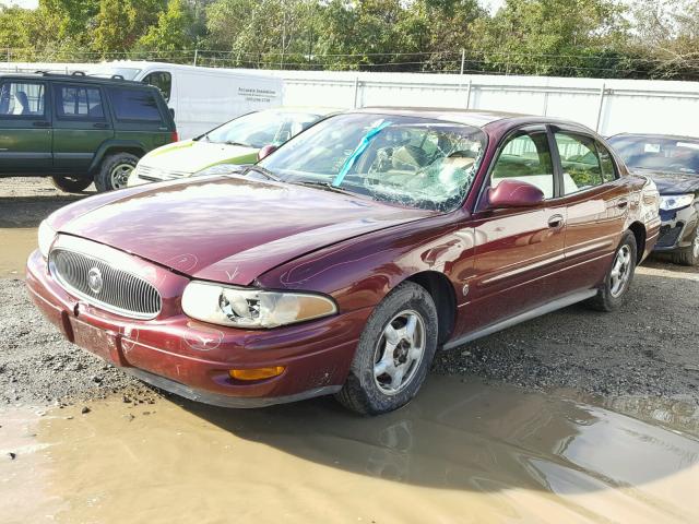 1G4HR54K81U198009 - 2001 BUICK LESABRE LI BURGUNDY photo 2