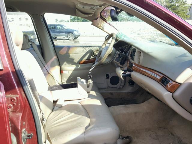 1G4HR54K81U198009 - 2001 BUICK LESABRE LI BURGUNDY photo 5