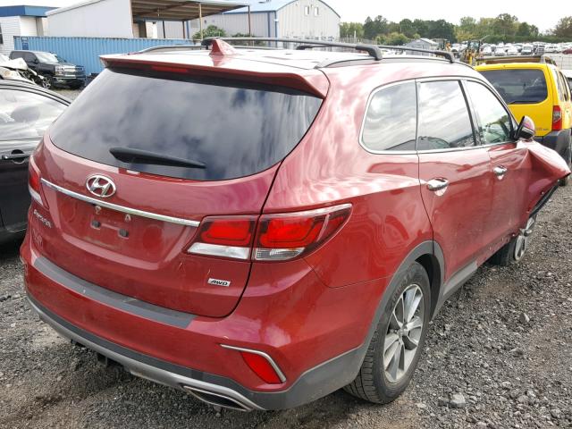 KM8SNDHF3HU254103 - 2017 HYUNDAI SANTA FE S RED photo 4