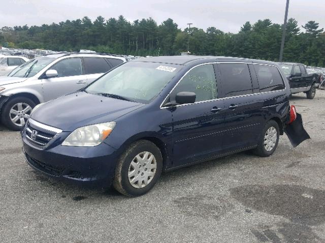 5FNRL38267B073570 - 2007 HONDA ODYSSEY LX BLUE photo 2