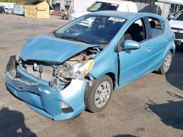 JTDKDTB34C1015055 - 2012 TOYOTA PRIUS C BLUE photo 2