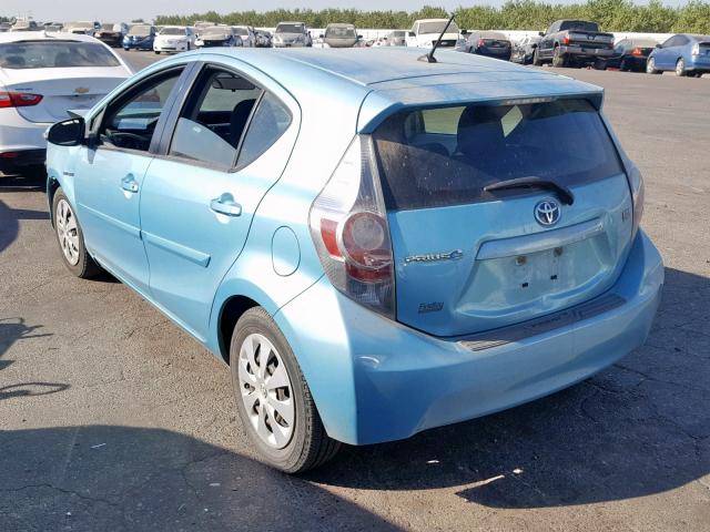 JTDKDTB34C1015055 - 2012 TOYOTA PRIUS C BLUE photo 3