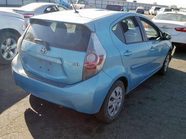 JTDKDTB34C1015055 - 2012 TOYOTA PRIUS C BLUE photo 4