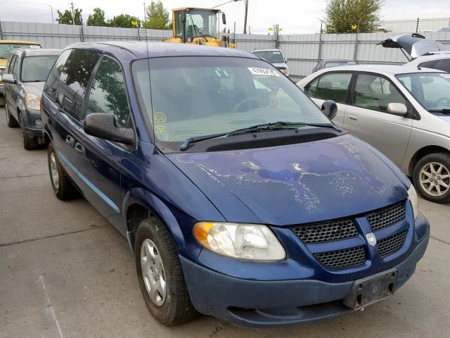 1B8GP25312B626538 - 2002 DODGE CARAVAN SE BLUE photo 1