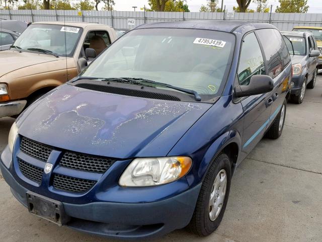 1B8GP25312B626538 - 2002 DODGE CARAVAN SE BLUE photo 2