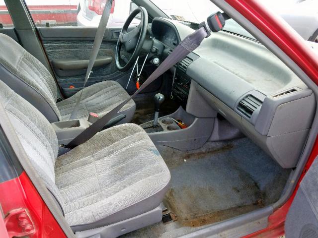 1FAPP15J4PW379857 - 1993 FORD ESCORT LX RED photo 5