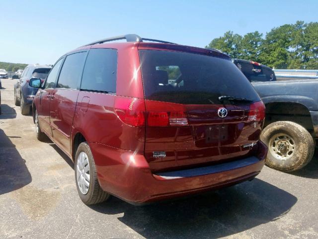 5TDZA23C85S358621 - 2005 TOYOTA SIENNA CE RED photo 3