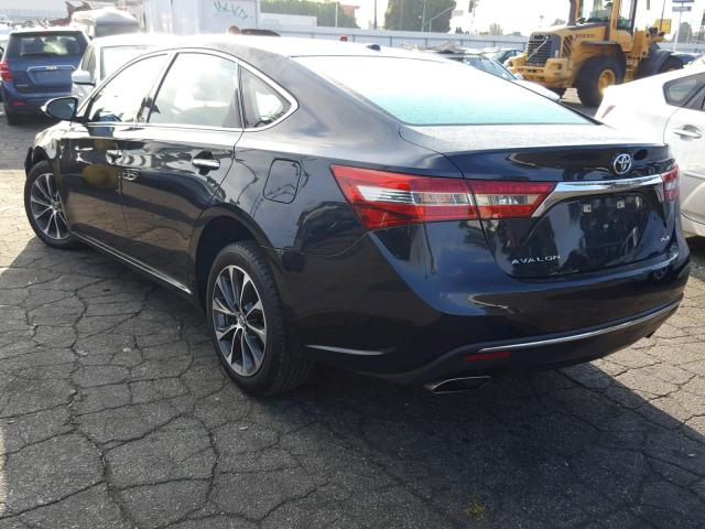 4T1BK1EBXHU251823 - 2017 TOYOTA AVALON XLE BLACK photo 3