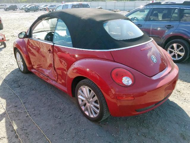 3VWRF31Y38M413211 - 2008 VOLKSWAGEN NEW BEETLE წითელი ფოტო 3