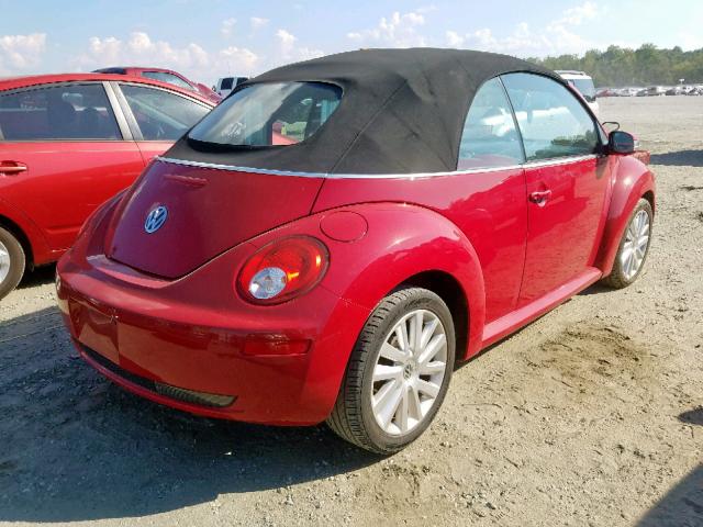 3VWRF31Y38M413211 - 2008 VOLKSWAGEN NEW BEETLE წითელი ფოტო 4