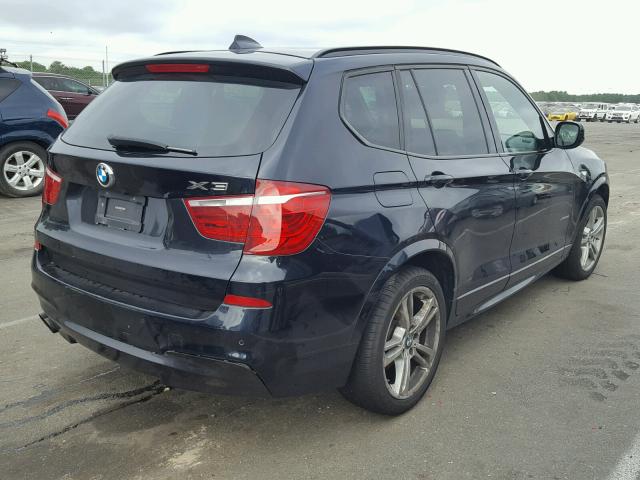 5UXWX7C59E0E79095 - 2014 BMW X3 XDRIVE3 BLUE photo 4