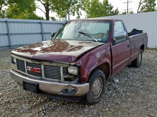 1GTEC14Z8PE512310 - 1993 GMC SIERRA C15 BURGUNDY photo 2