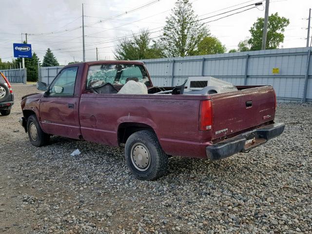 1GTEC14Z8PE512310 - 1993 GMC SIERRA C15 BURGUNDY photo 3