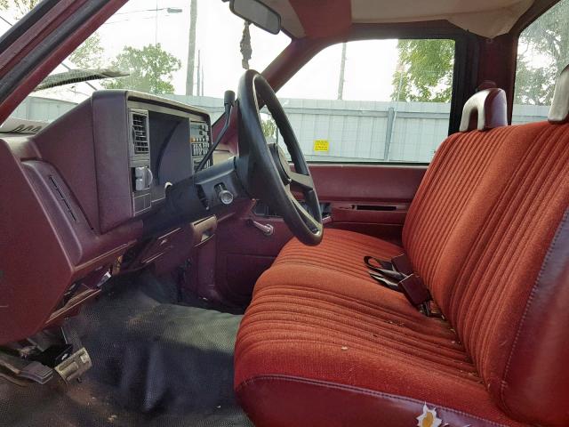 1GTEC14Z8PE512310 - 1993 GMC SIERRA C15 BURGUNDY photo 5