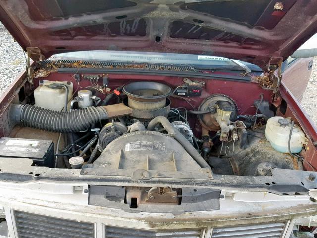 1GTEC14Z8PE512310 - 1993 GMC SIERRA C15 BURGUNDY photo 7