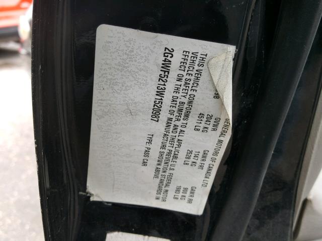 2G4WF5213W1520987 - 1998 BUICK REGAL GS BLACK photo 10