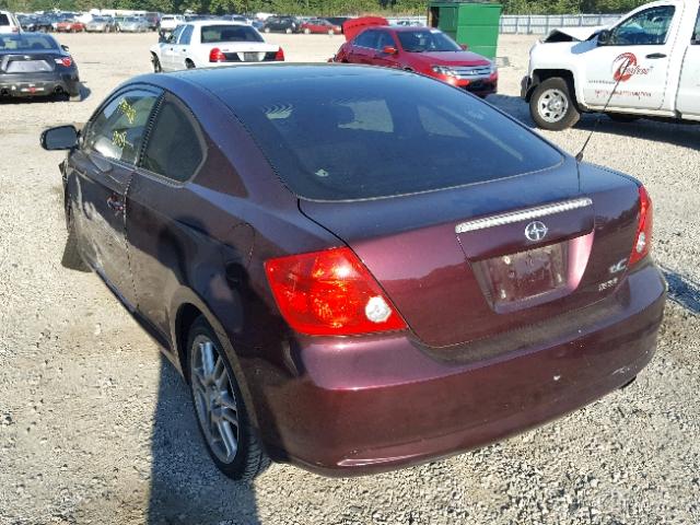 JTKDE177270208430 - 2007 TOYOTA SCION TC PURPLE photo 3