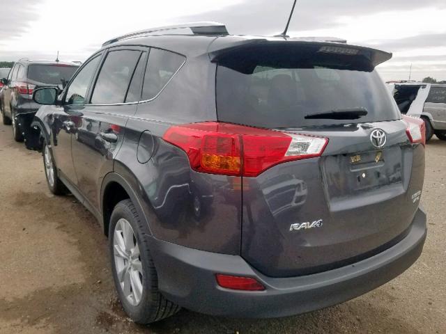 2T3DFREV8EW149106 - 2014 TOYOTA RAV4 LIMIT GRAY photo 3