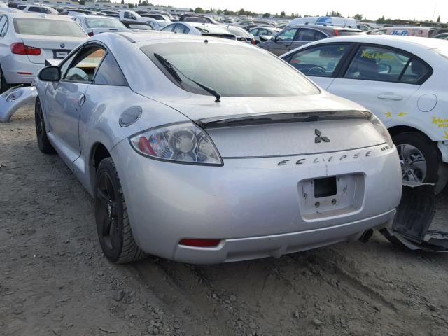 4A3AK34T67E021031 - 2007 MITSUBISHI ECLIPSE GT SILVER photo 3