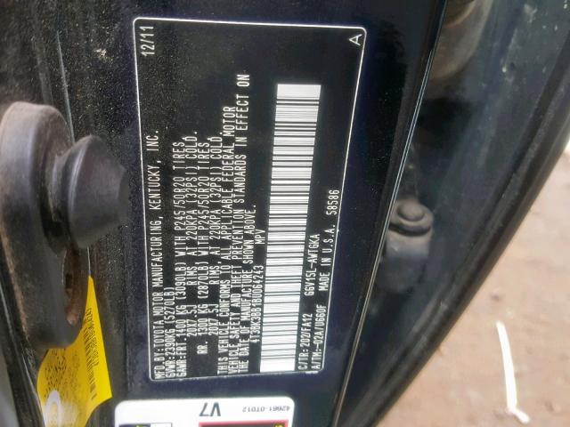 4T3BK3BB1BU064243 - 2011 TOYOTA VENZA BLACK photo 10