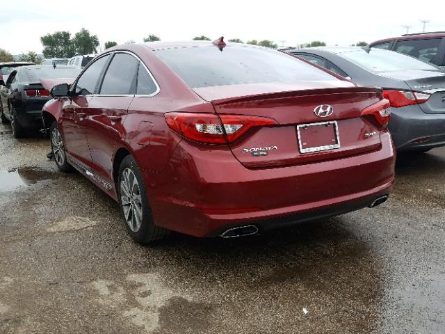 5NPE34AF3GH388927 - 2016 HYUNDAI SONATA SPO RED photo 3