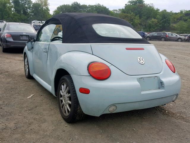 3VWCM31Y25M353462 - 2005 VOLKSWAGEN NEW BEETLE ლურჯი ფოტო 3