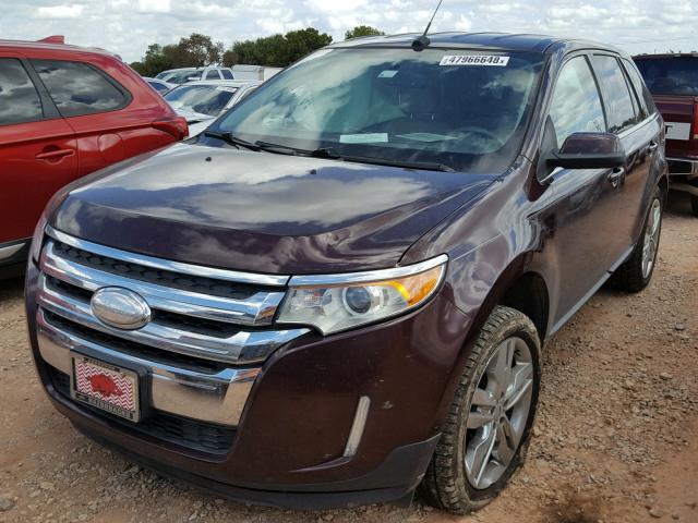 2FMDK3KC3BBB35572 - 2011 FORD EDGE LIMIT BURGUNDY photo 2