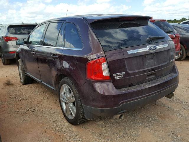 2FMDK3KC3BBB35572 - 2011 FORD EDGE LIMIT BURGUNDY photo 3