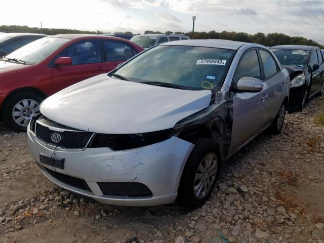 KNAFU4A21A5230878 - 2010 KIA FORTE EX SILVER photo 2