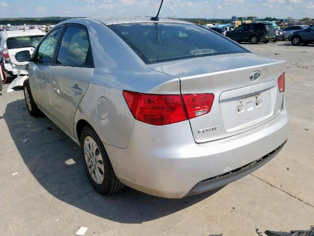 KNAFU4A21A5230878 - 2010 KIA FORTE EX SILVER photo 3