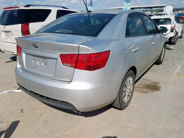 KNAFU4A21A5230878 - 2010 KIA FORTE EX SILVER photo 4