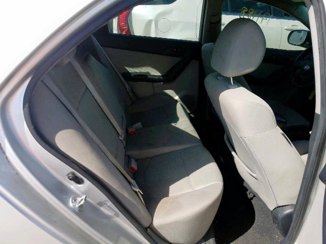 KNAFU4A21A5230878 - 2010 KIA FORTE EX SILVER photo 6