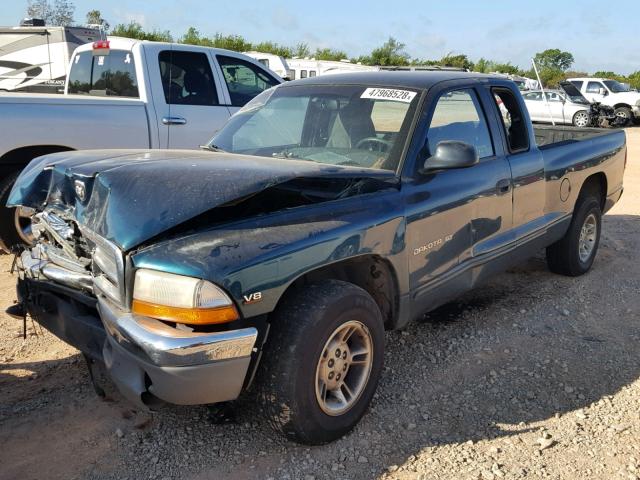 1B7GL22Y4XS237027 - 1999 DODGE DAKOTA GREEN photo 2