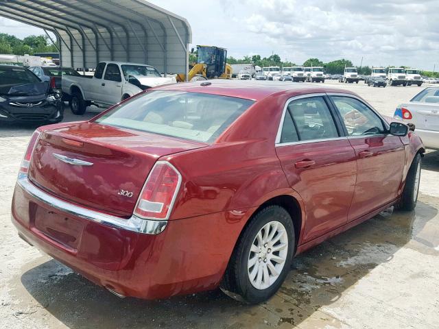 2C3CCAAG1EH200219 - 2014 CHRYSLER 300 RED photo 4