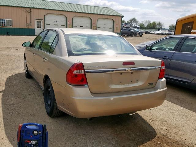 1G1ZS58F67F209167 - 2007 CHEVROLET MALIBU LS GOLD photo 3