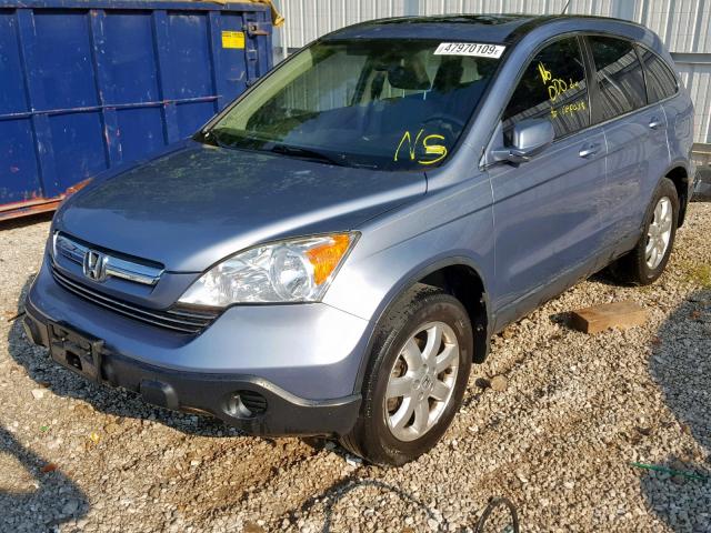 JHLRE48777C003166 - 2007 HONDA CR-V EXL BLUE photo 2