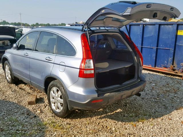 JHLRE48777C003166 - 2007 HONDA CR-V EXL BLUE photo 3