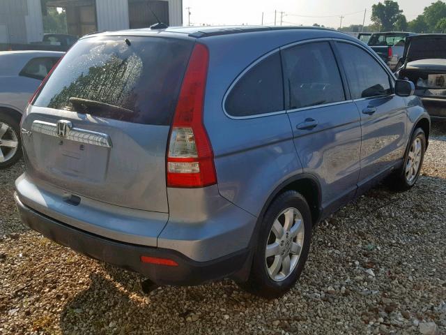 JHLRE48777C003166 - 2007 HONDA CR-V EXL BLUE photo 4