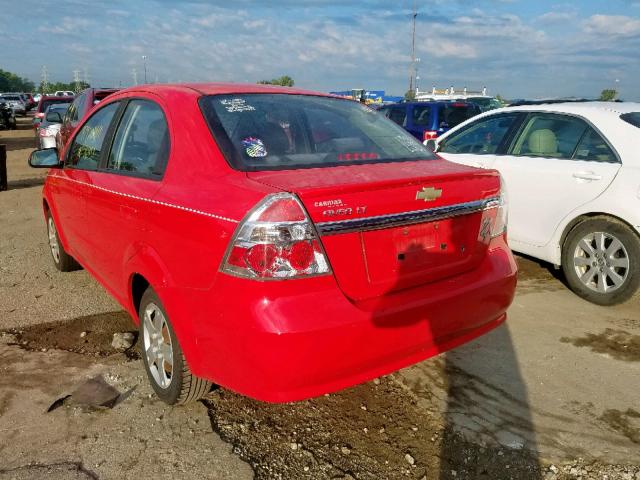 KL1TD5DE7AB113395 - 2010 CHEVROLET AVEO LS RED photo 3