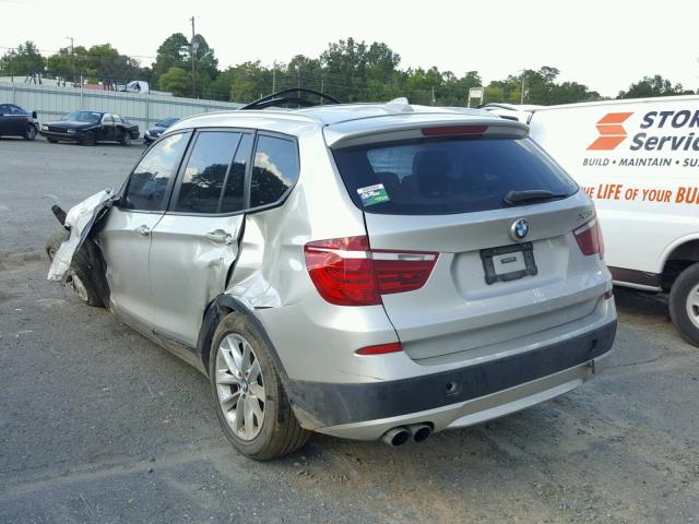 5UXWX9C59E0D12571 - 2014 BMW X3 XDRIVE2 SILVER photo 3