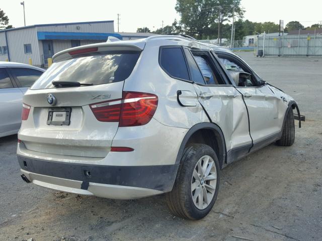 5UXWX9C59E0D12571 - 2014 BMW X3 XDRIVE2 SILVER photo 4