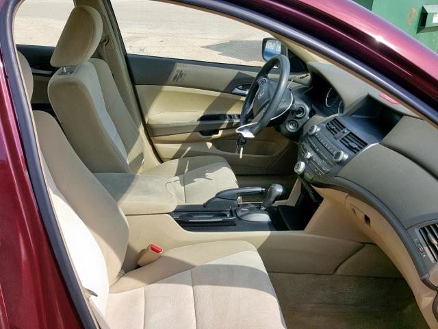 1HGCP26489A031116 - 2009 HONDA ACCORD LXP MAROON photo 5