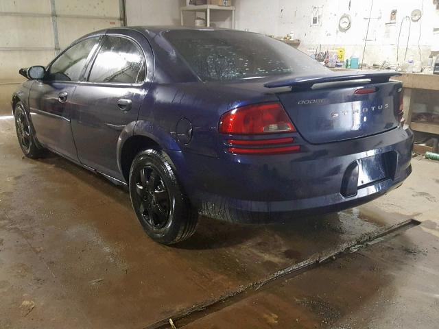 1B3EL36X44N146916 - 2004 DODGE STRATUS SE BLUE photo 3