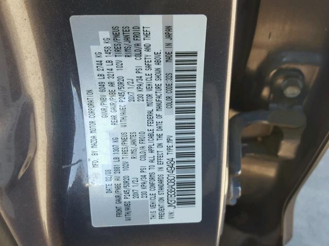 JM3TB38A080149484 - 2008 MAZDA CX-9 GRAY photo 10