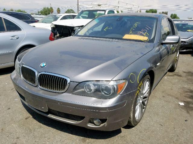 WBAHL83517DT09511 - 2007 BMW 750I GRAY photo 2