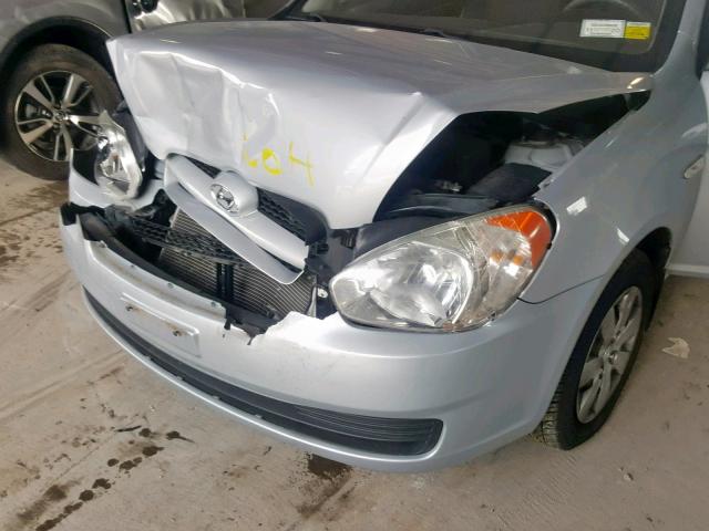 KMHCM36C29U139018 - 2009 HYUNDAI ACCENT GS SILVER photo 9