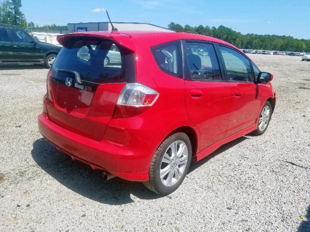 JHMGE8H53BC026641 - 2011 HONDA FIT SPORT RED photo 4